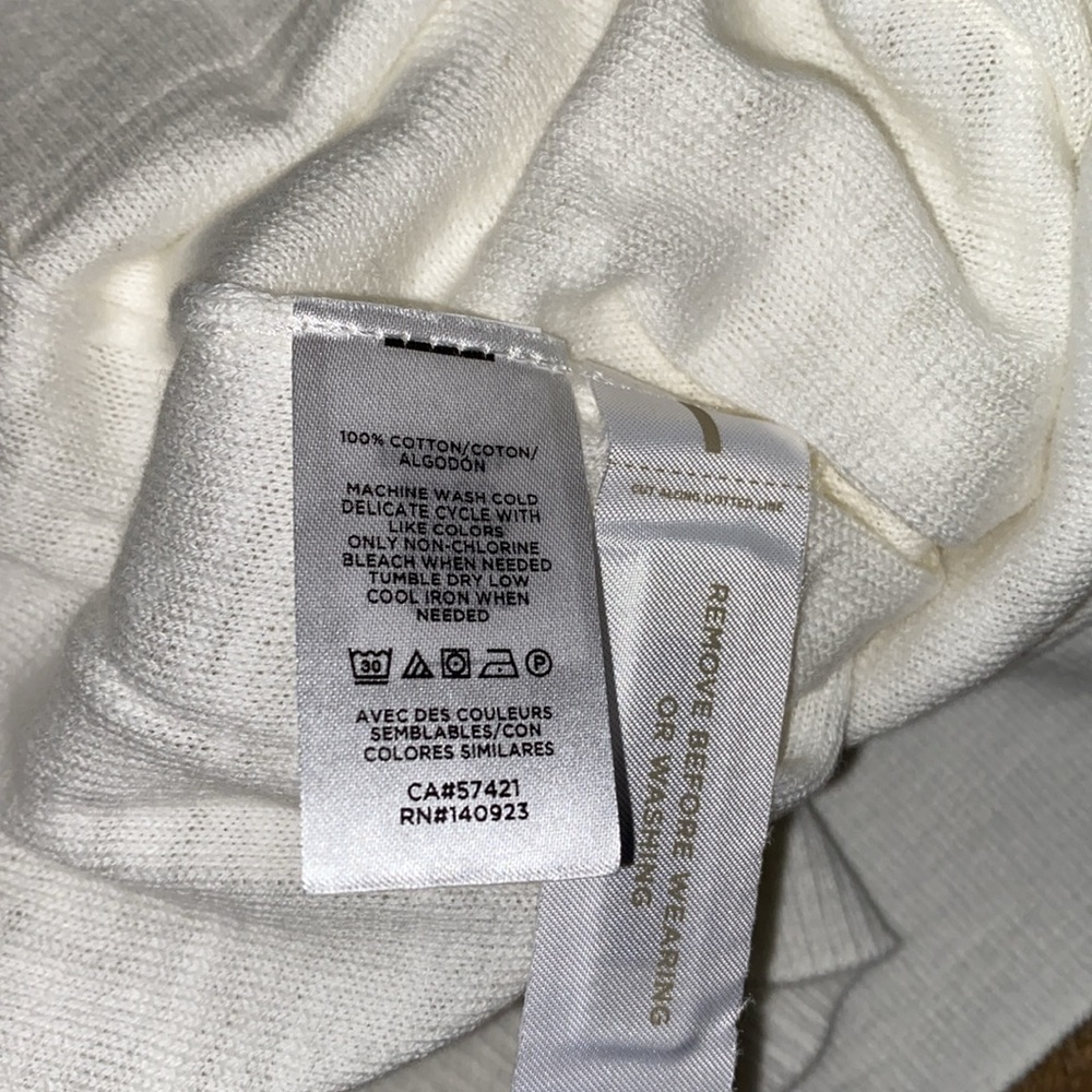 Loft, white lightweight button up three-quarter sleeve cardigan - Picture 4 of 4